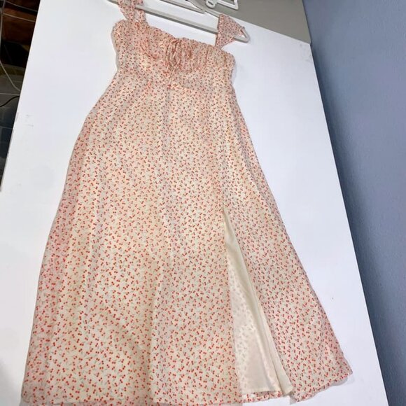 Print Midi Dress Smocked Sundress Sle - Picture 3 of 9